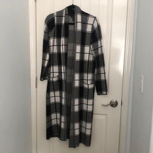Tahari plaid duster